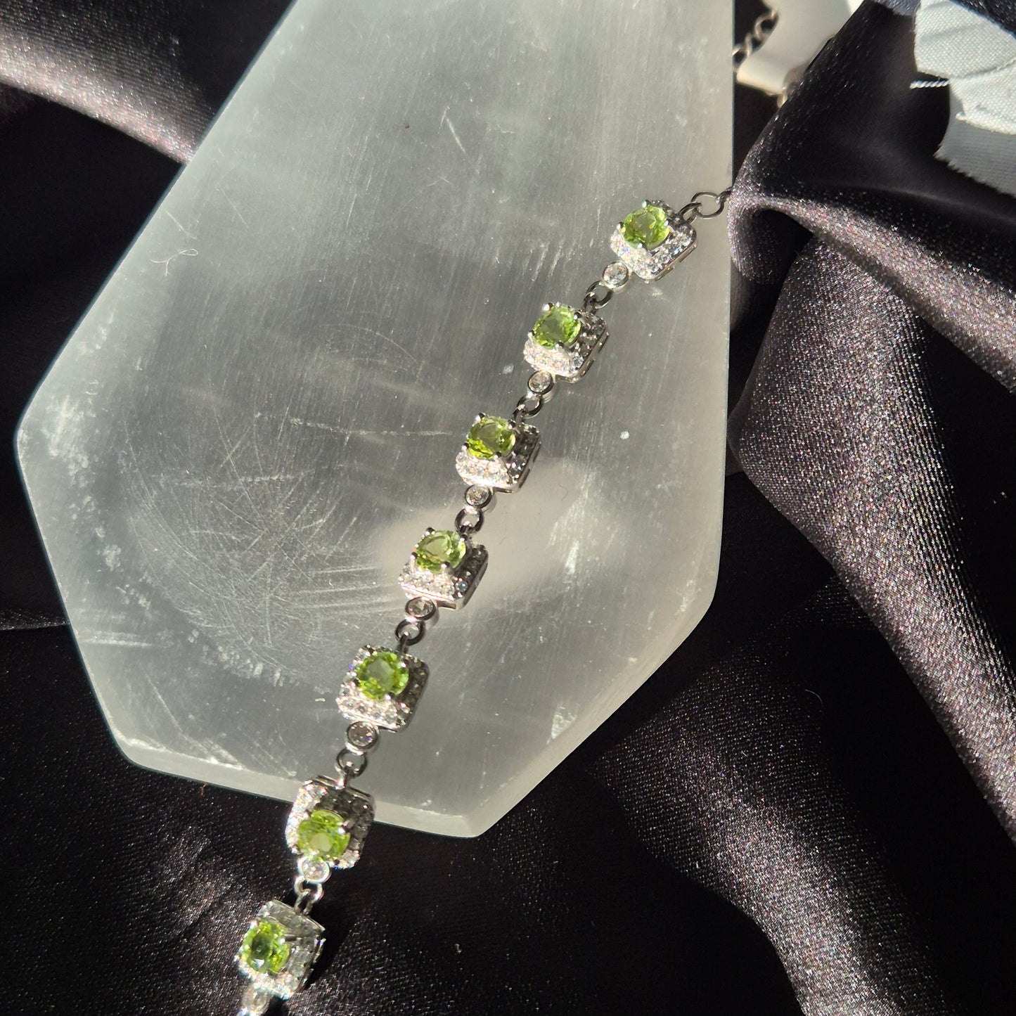 Peridot bracelet silver