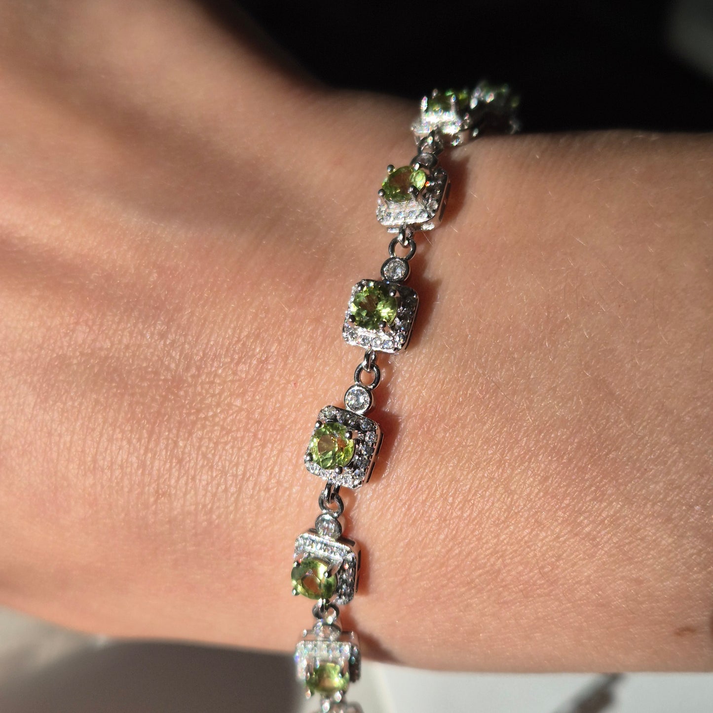 Peridot bracelet silver