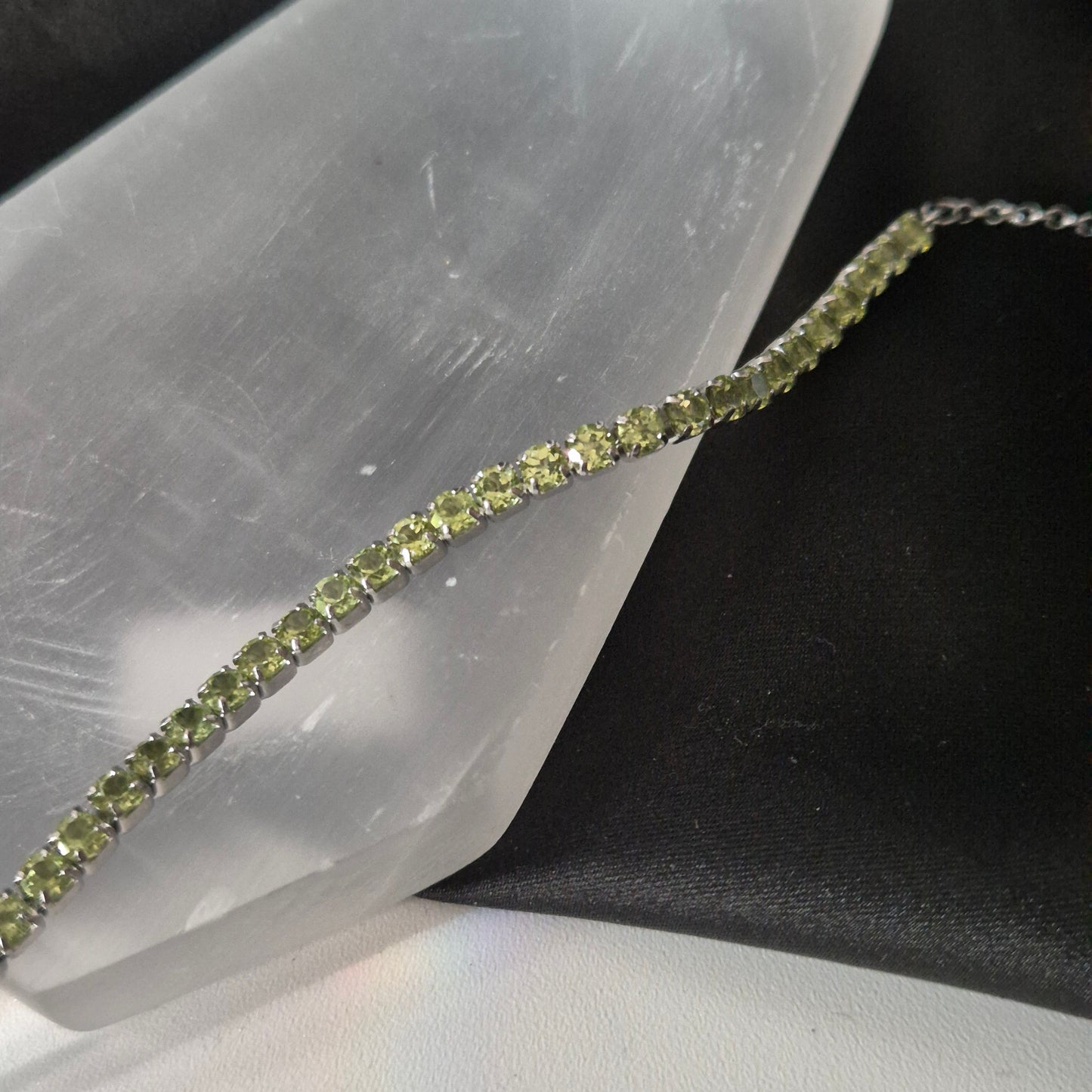Peridot bracelet silver