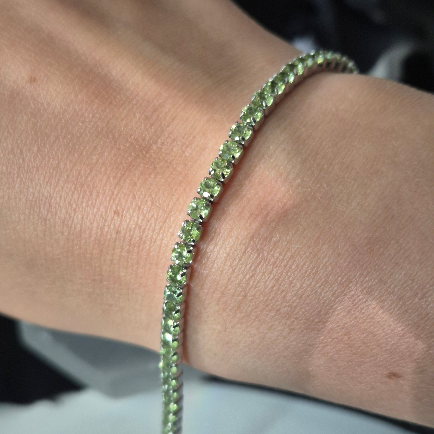 Peridot bracelet silver