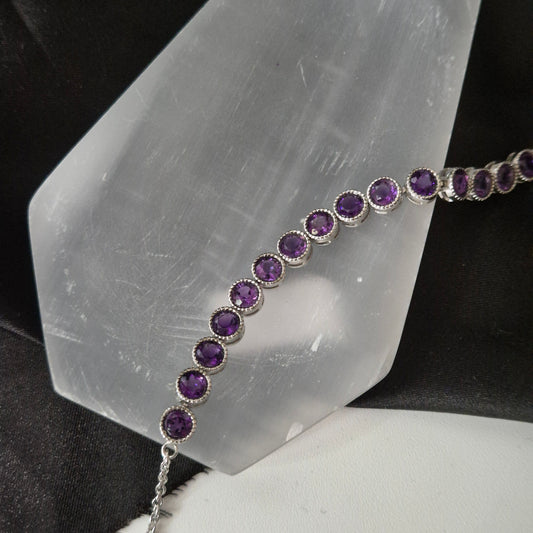 Amethist bracelet silver