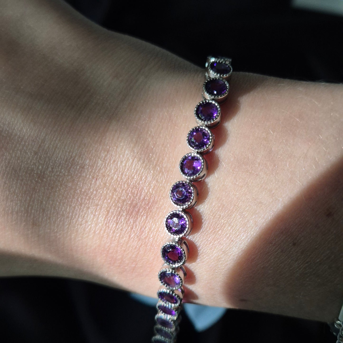 Amethist bracelet silver