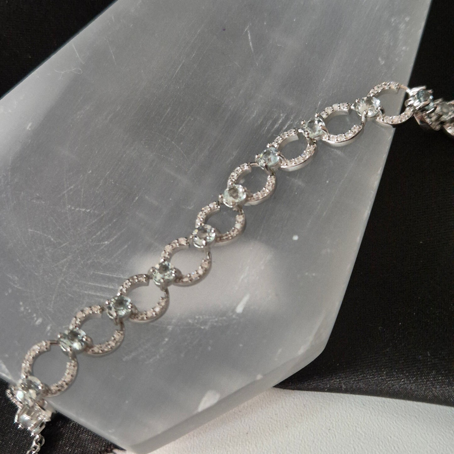 Aquamarine bracelet silver
