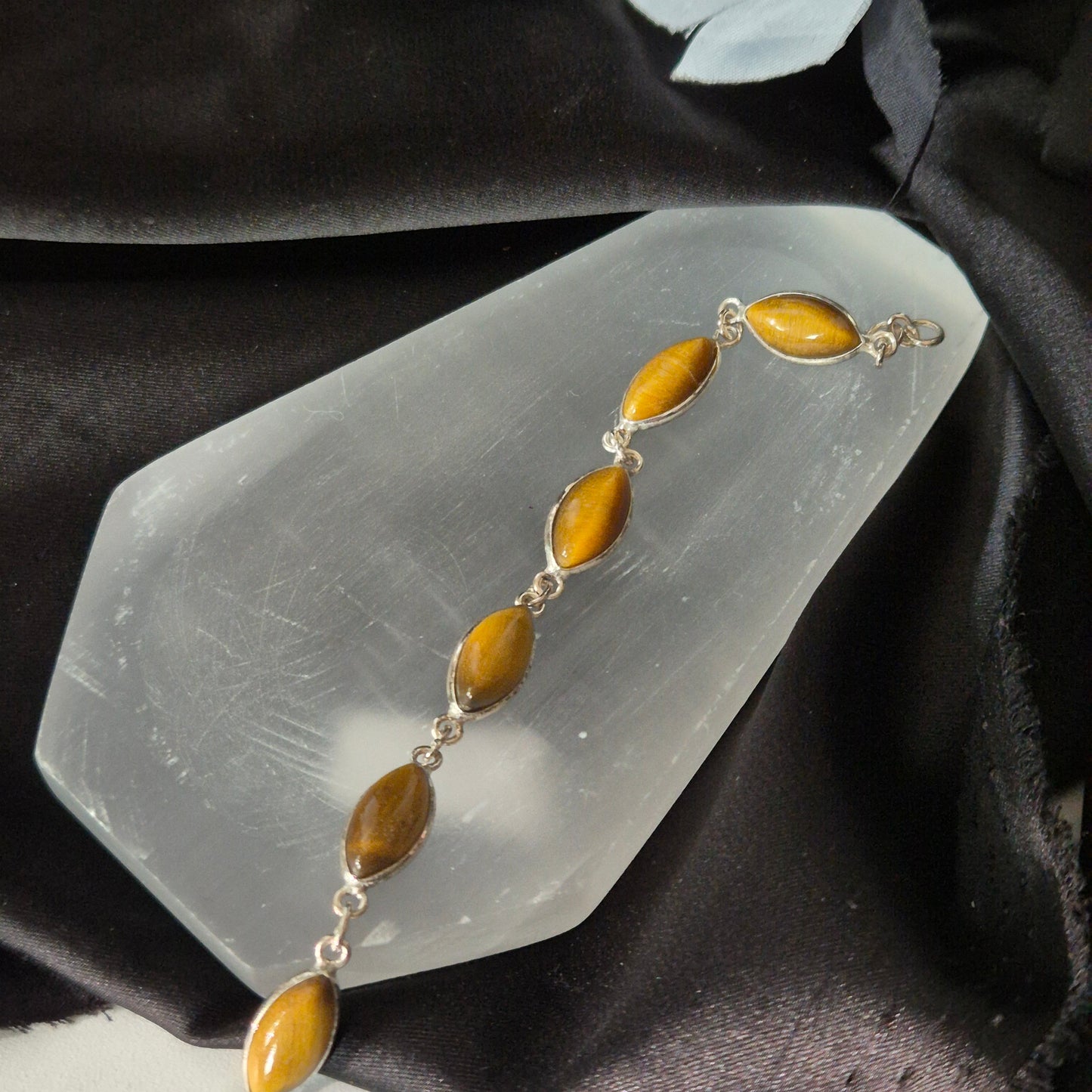 Tigers eye bracelet droplet silver 2