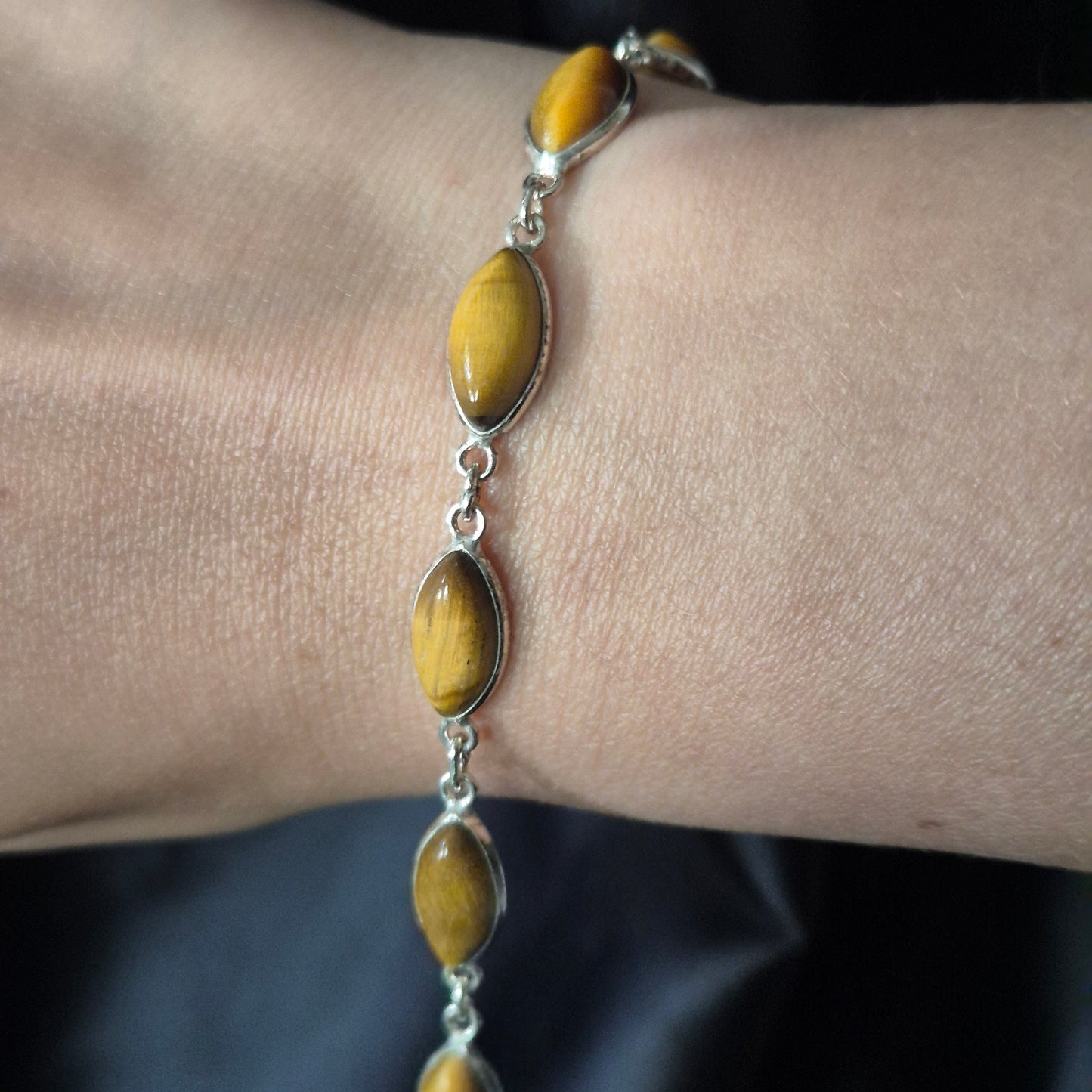 Tigers eye bracelet droplet silver 2