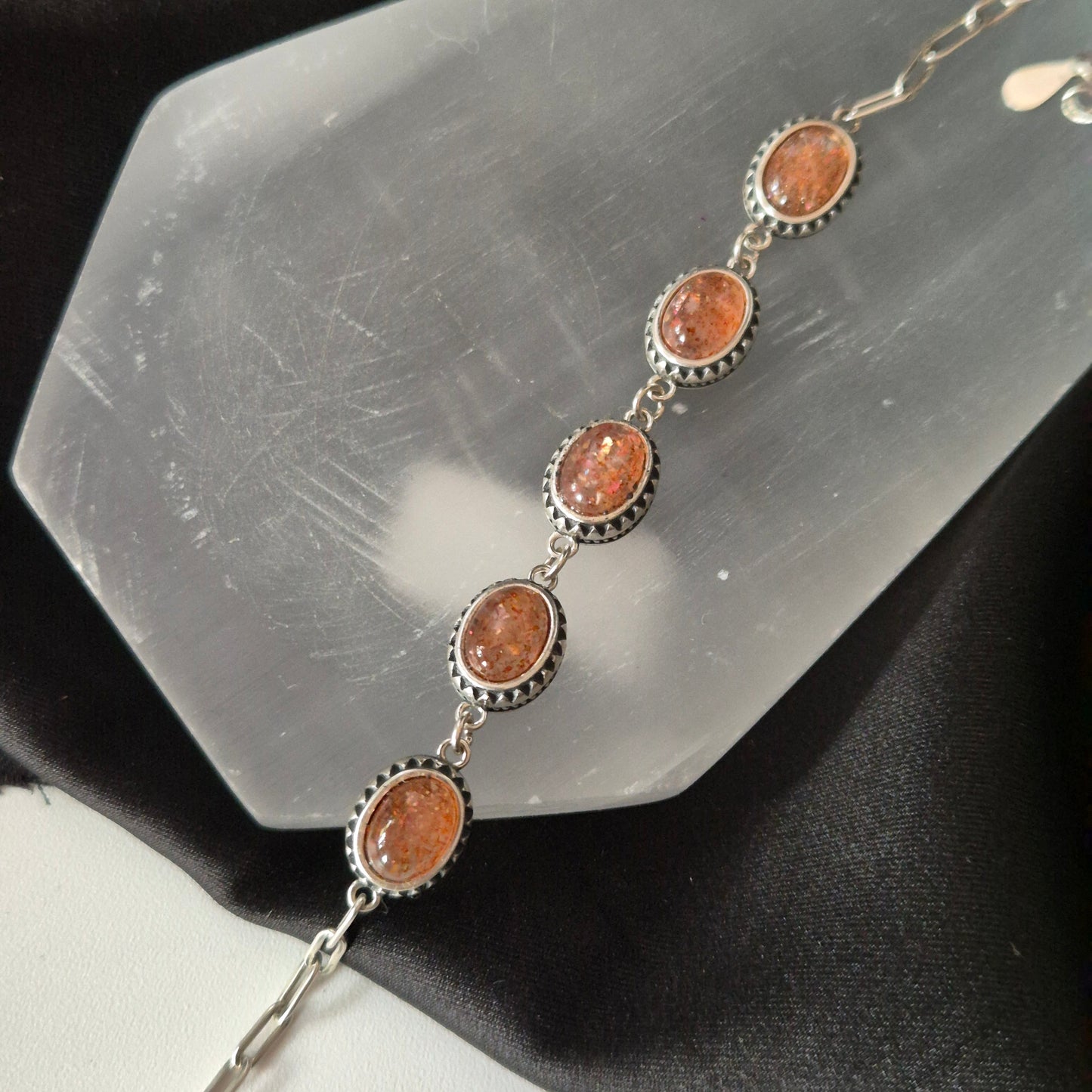 sunstone bracelet silver