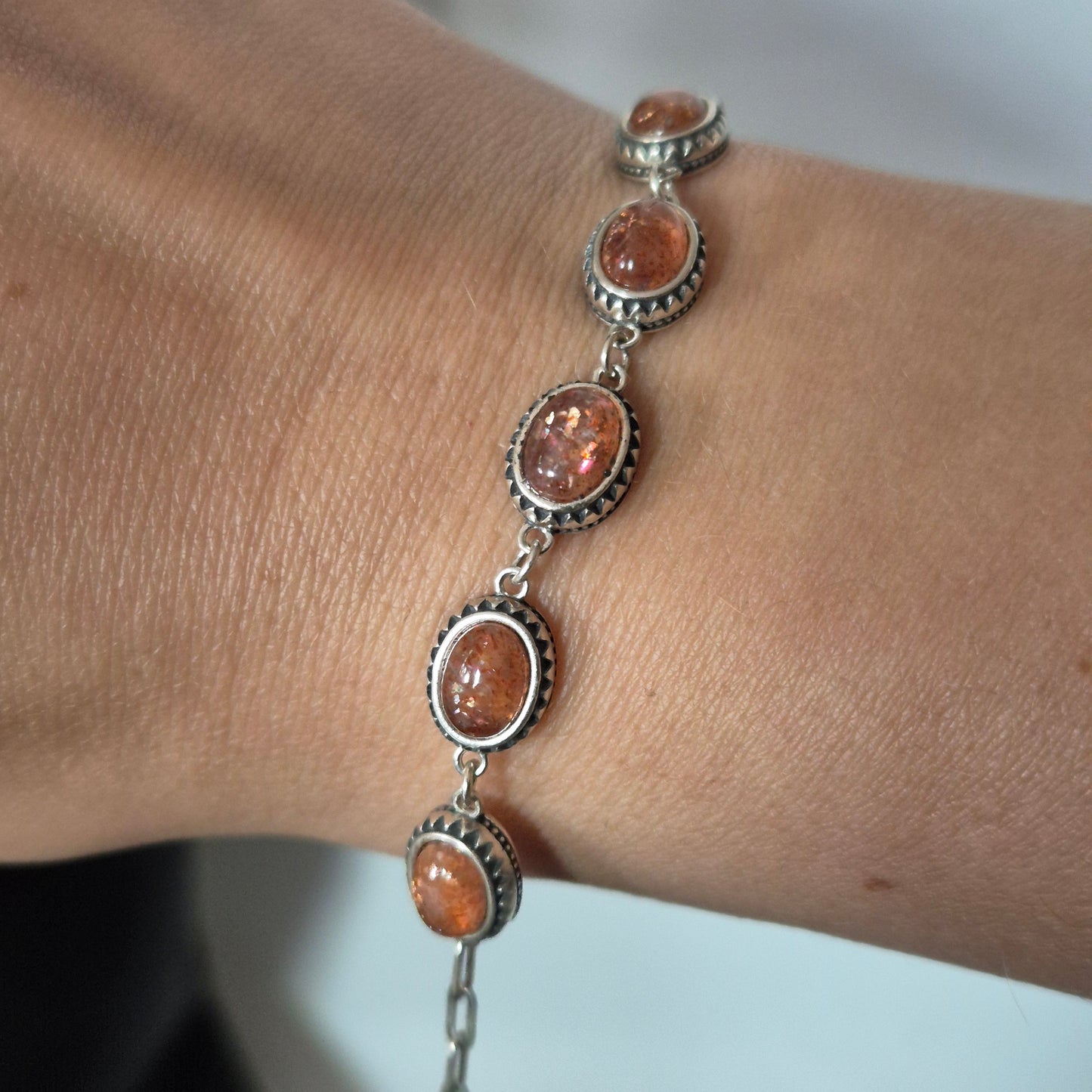 sunstone bracelet silver