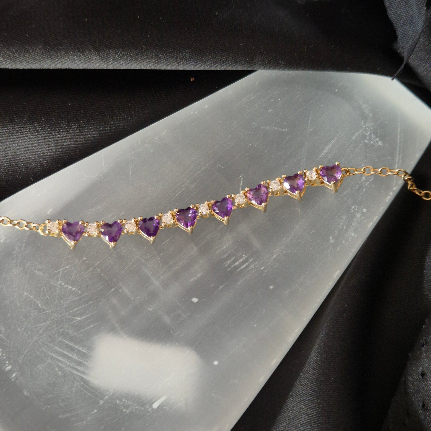 Amethist bracelet goldplated