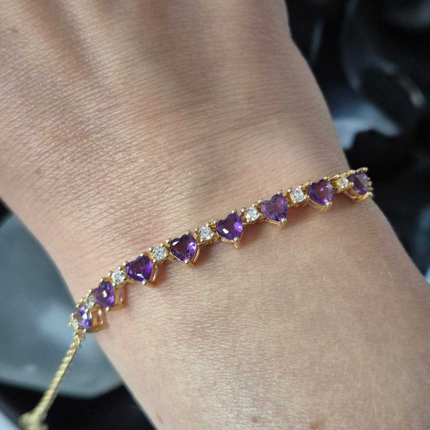 Amethist bracelet goldplated
