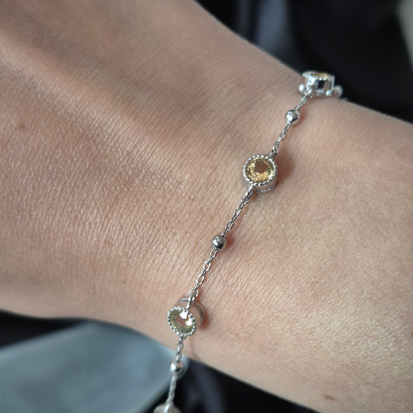 Citrine bracelet silver