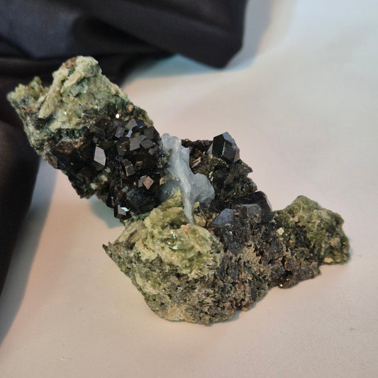 Melanite garnet 1 (with blue calcite)