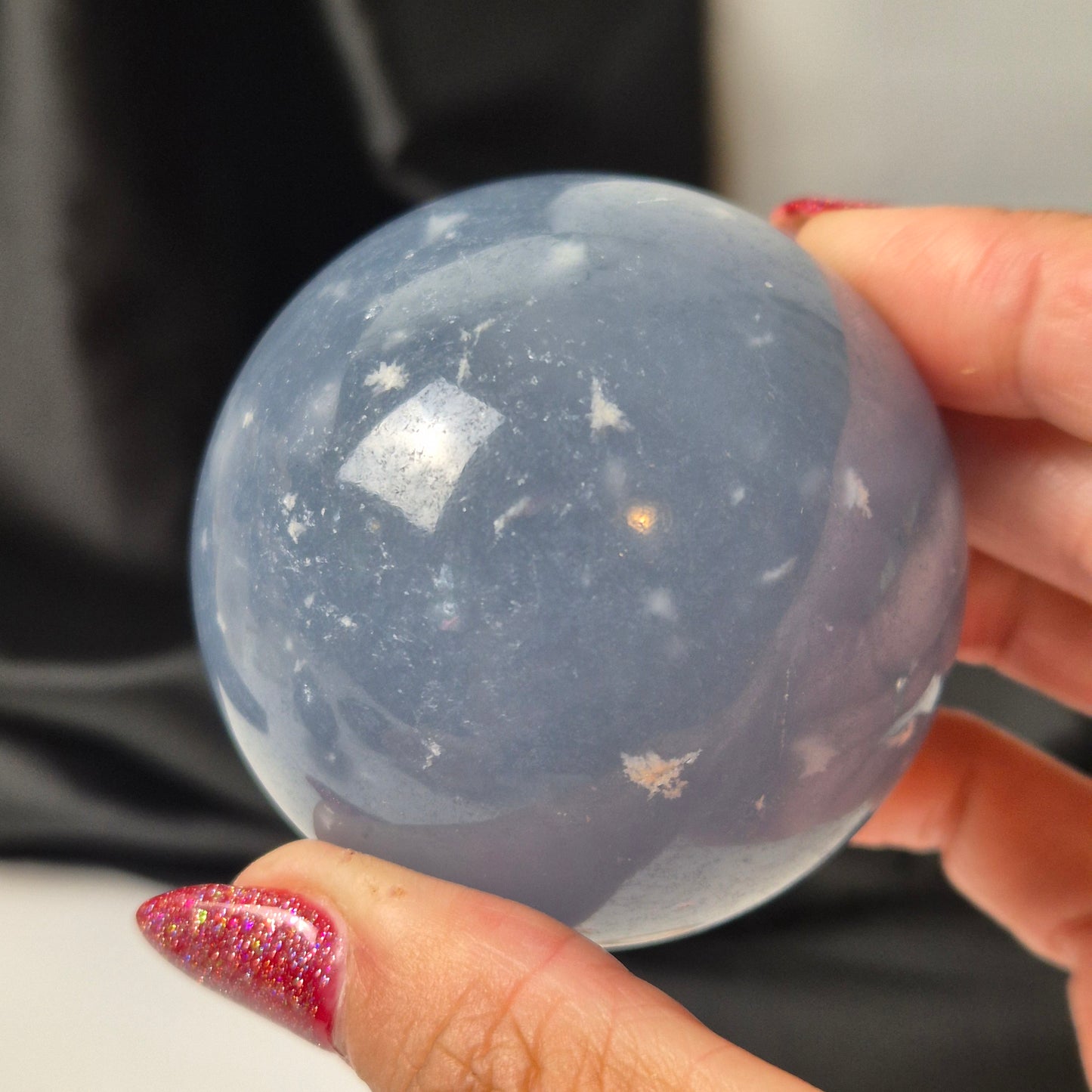 Snowflake angelite sphere 2 (new find)