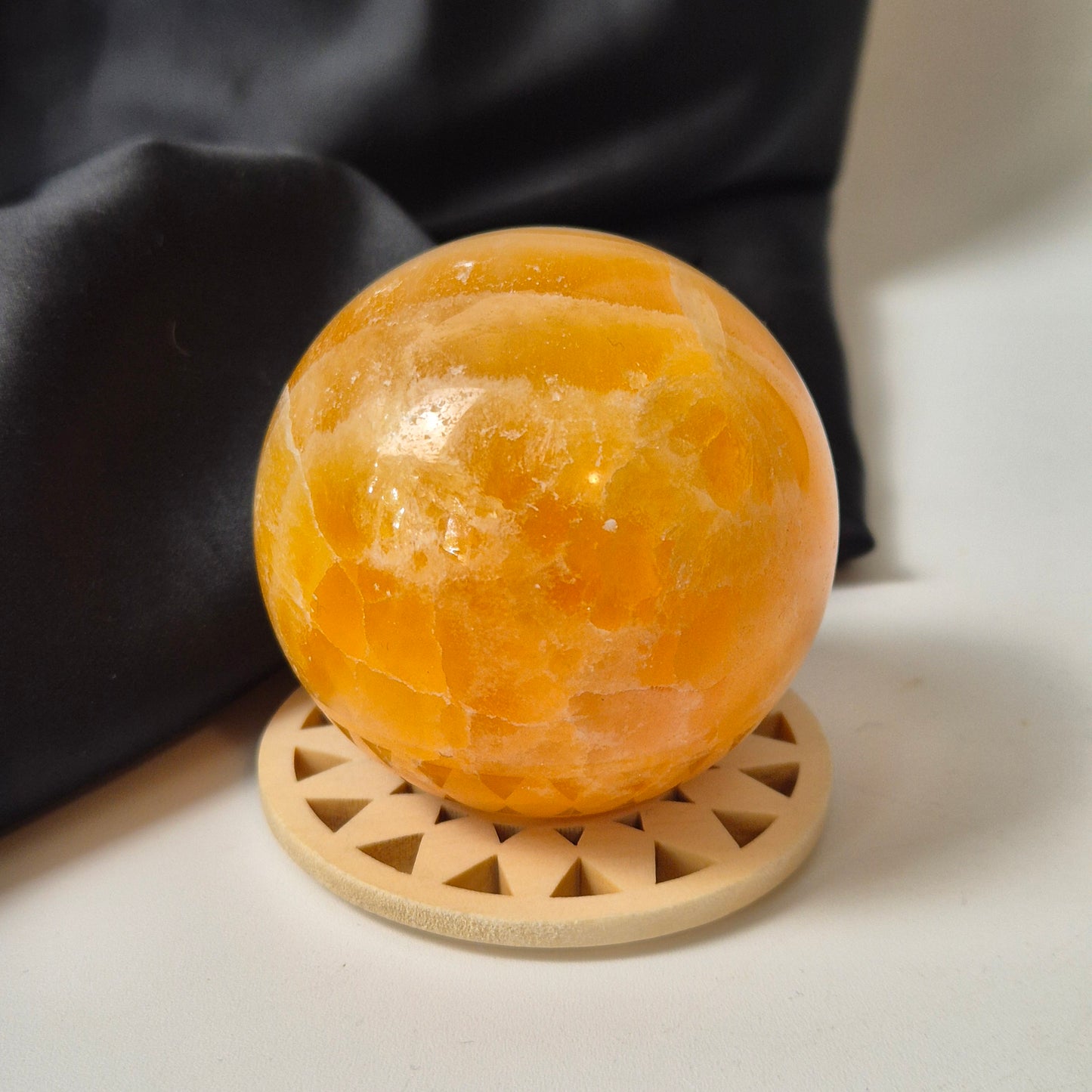 Yellow calcite sphere 7