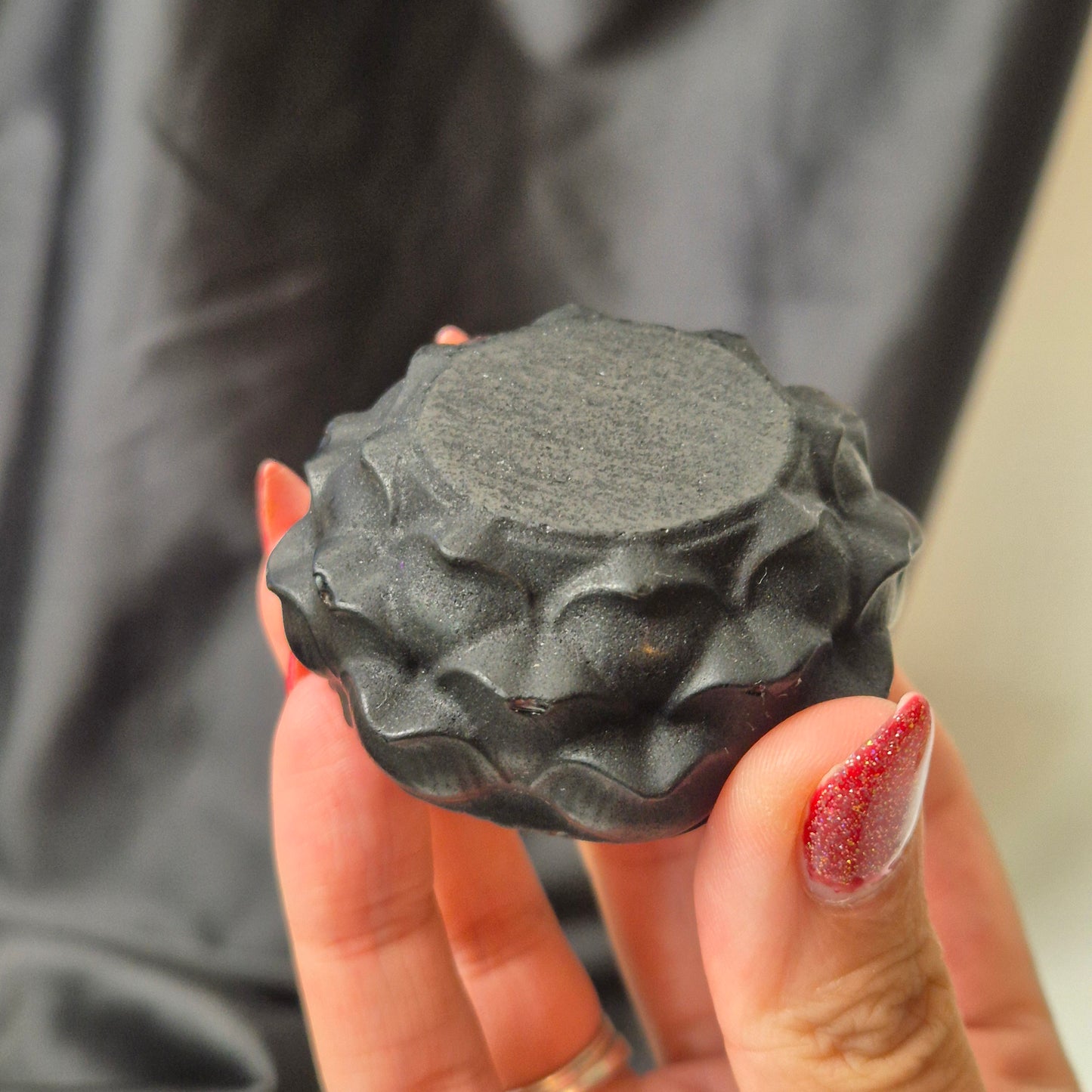Black obsidian buddha on lotus set