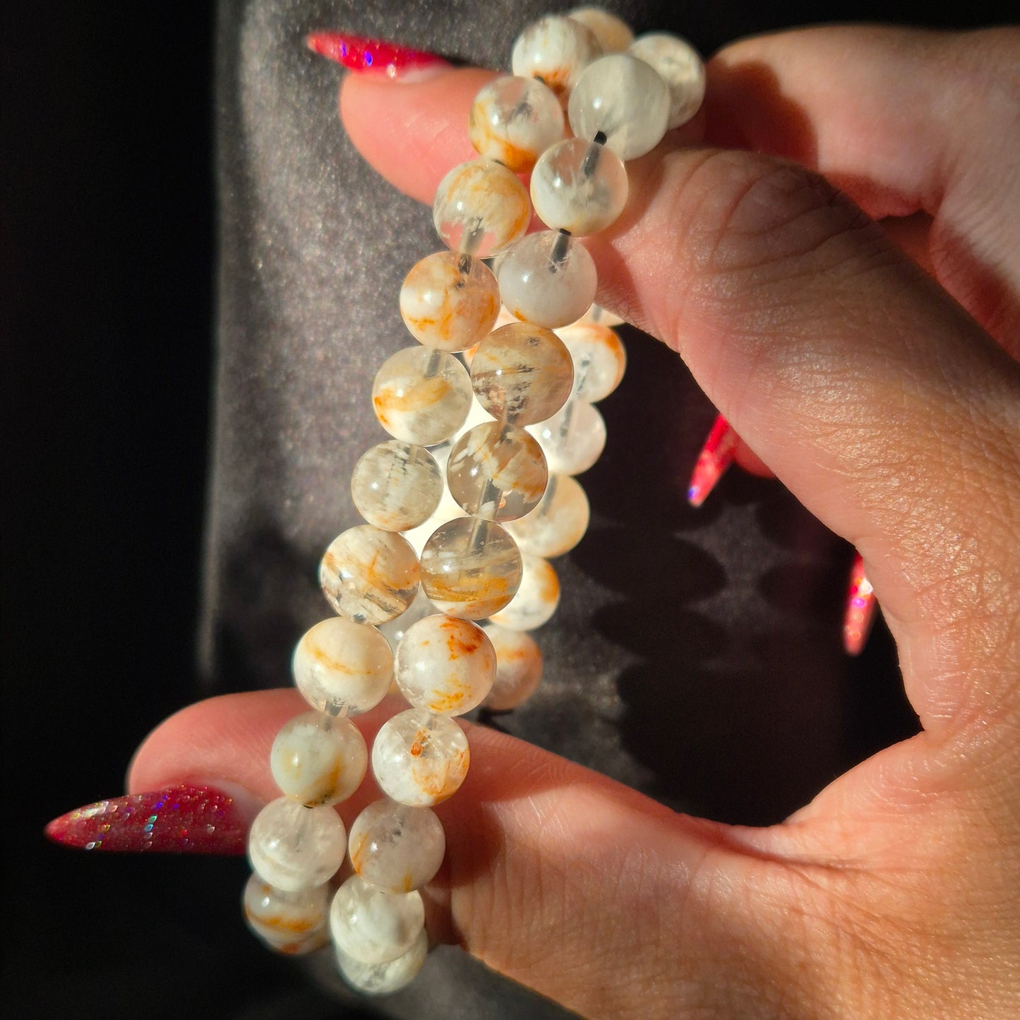 Rosequarts / lodolite bracelet (rare)