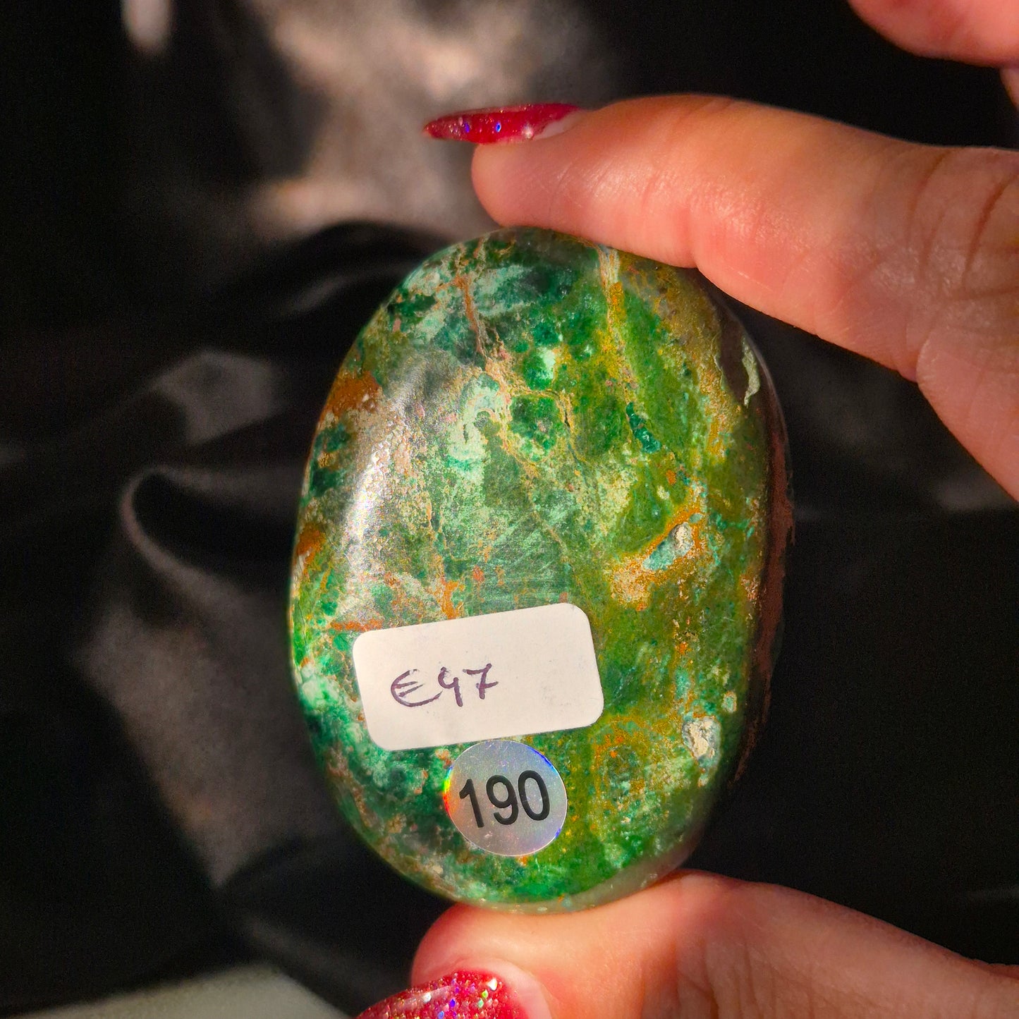 Australian malachite / chrysocolla palm 190
