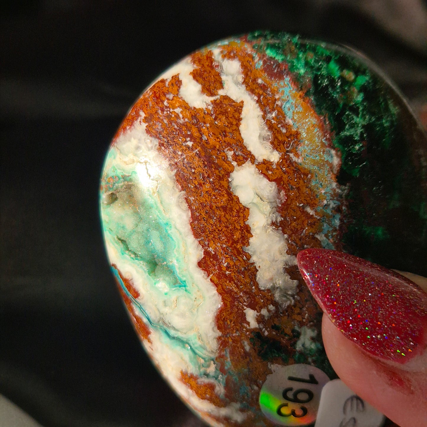 Australian malachite / chrysocolla palm 193