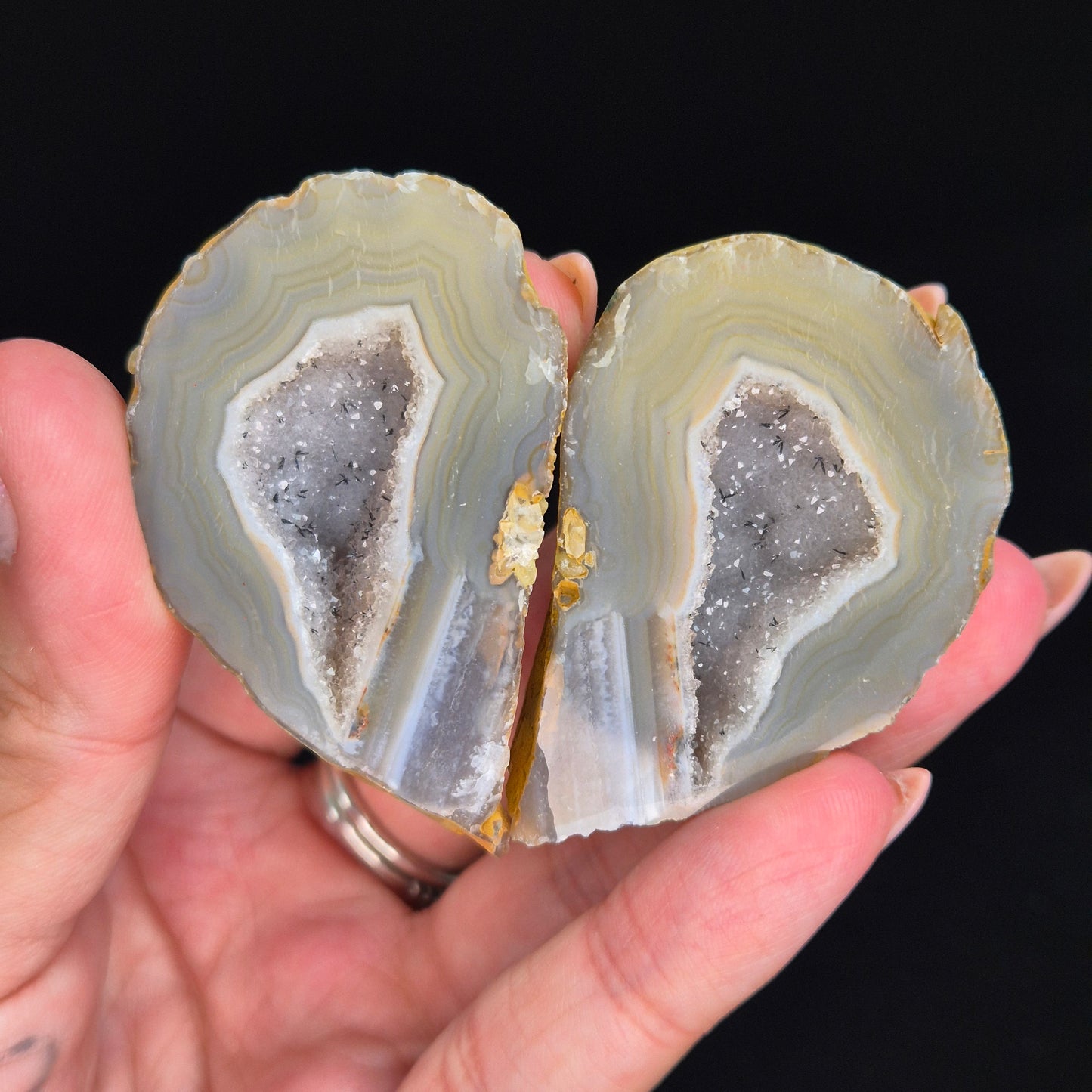 Druzy agate set big 2