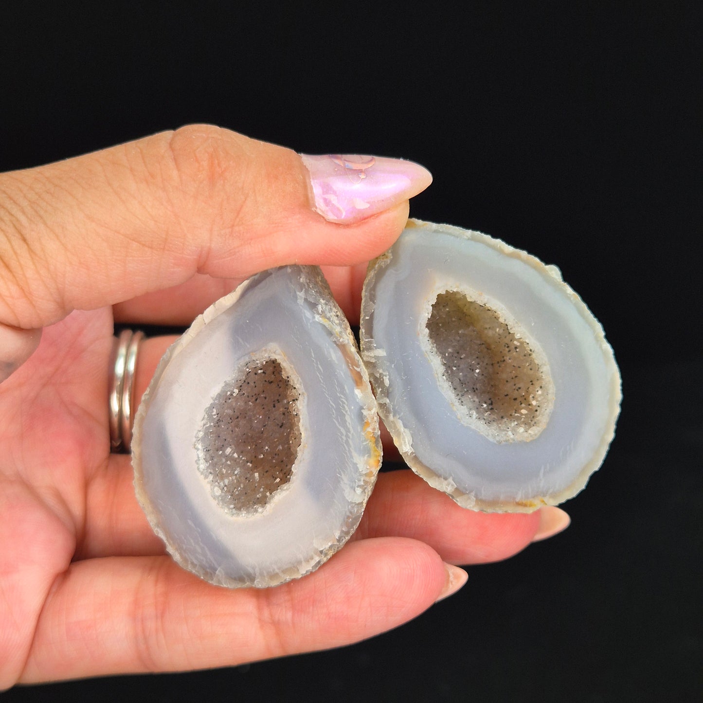 Druzy agate set big 3
