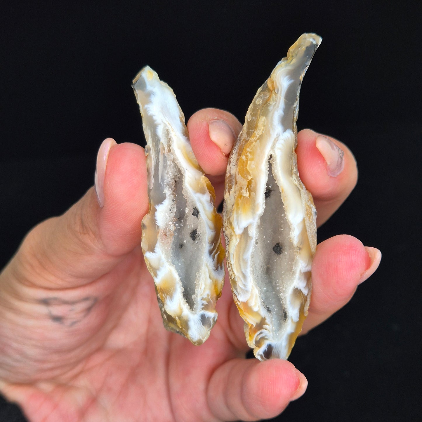 Druzy agate set big 4