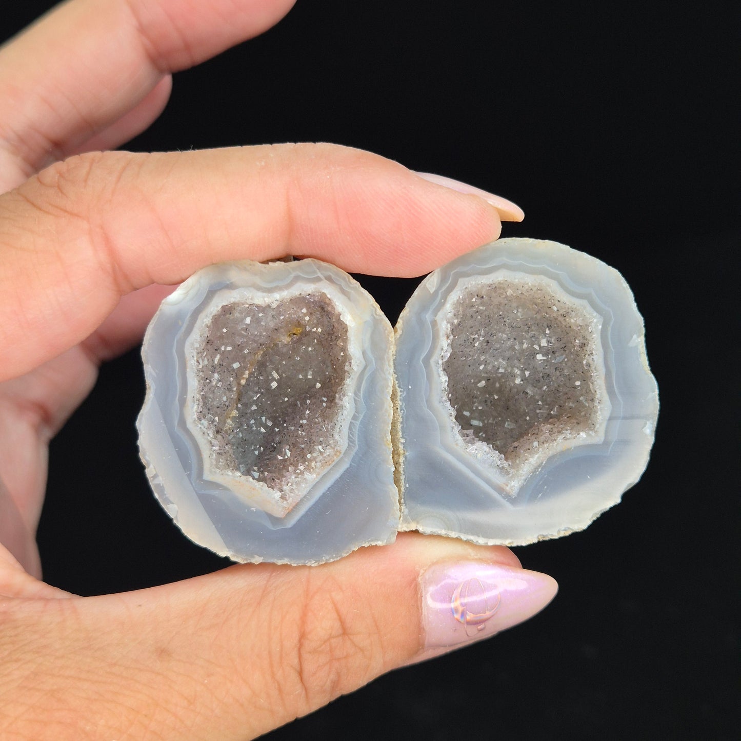 Druzy agate set big 9