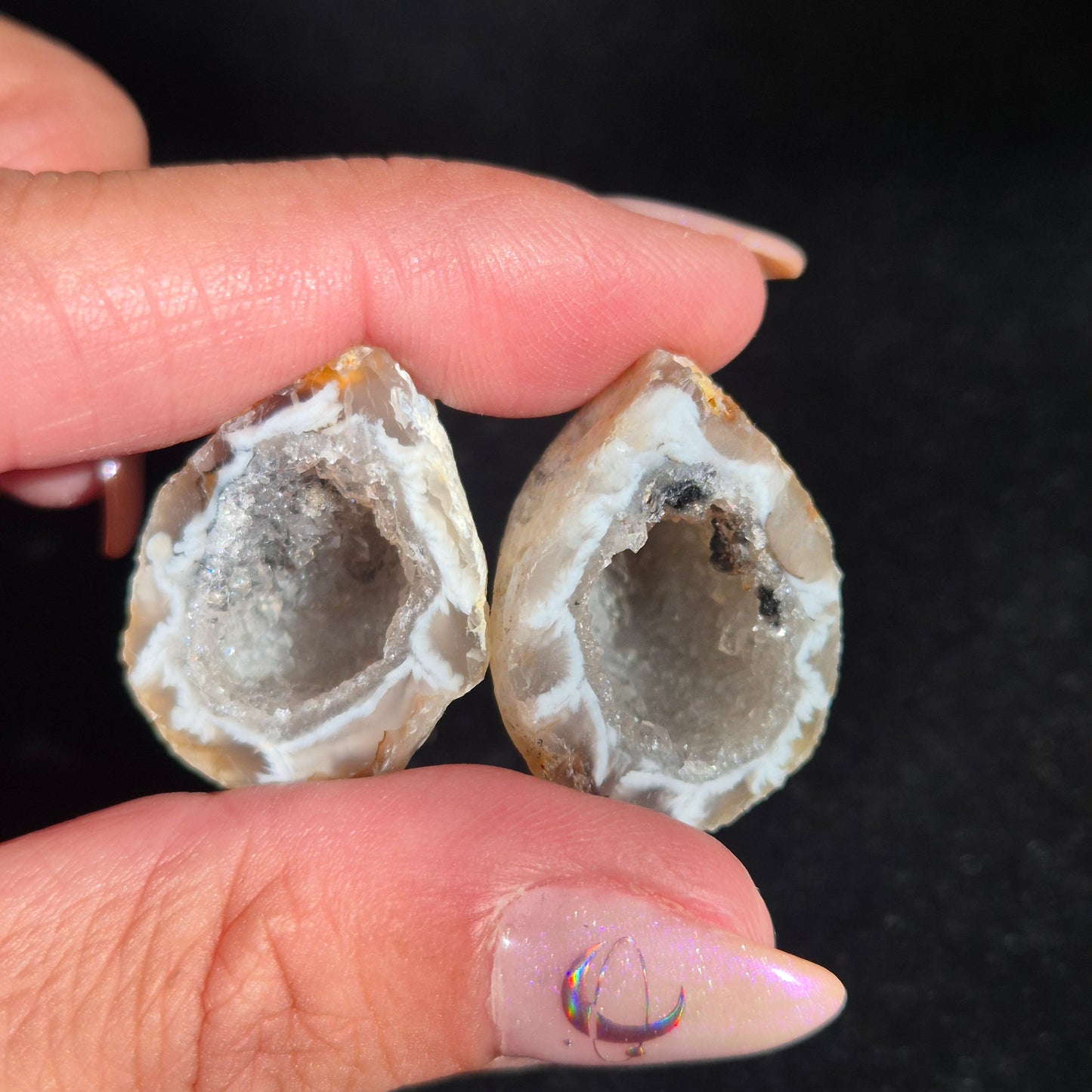 Druzy agate set small 2