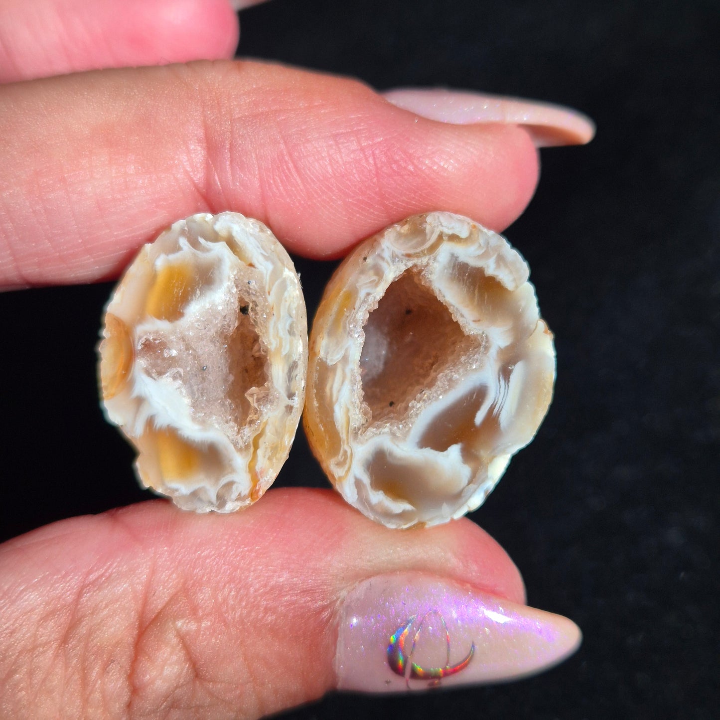 Druzy agate set small 3