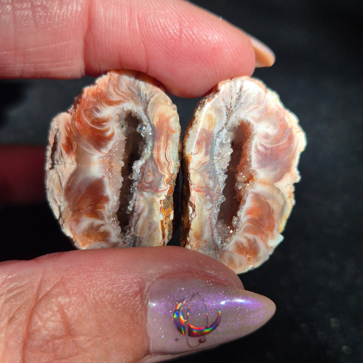 Druzy agate set small 8