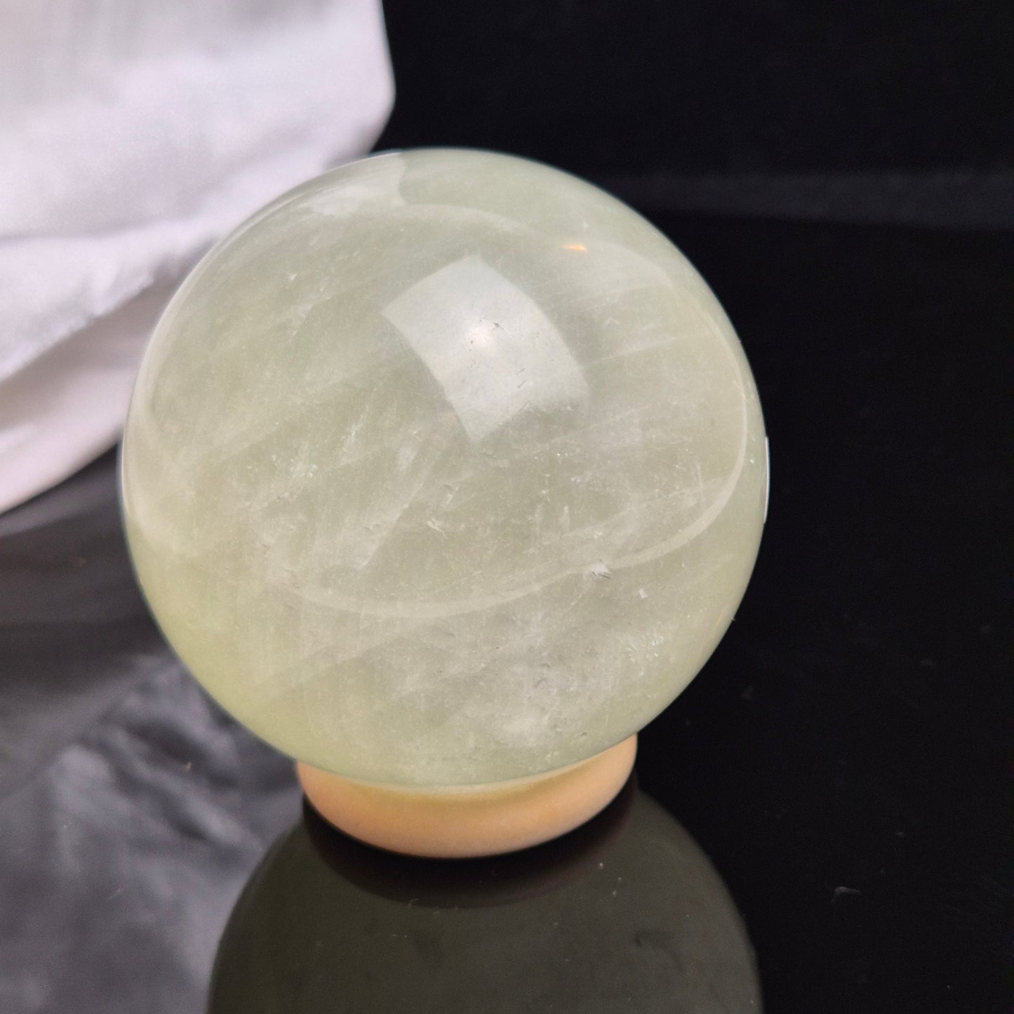 Green optical calcite sphere 2