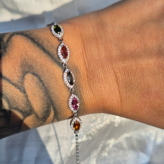 Tourmaline bracelet silver 1