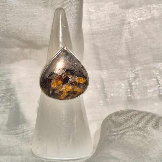 Golden healer / pyrite mix ring 3 (India)