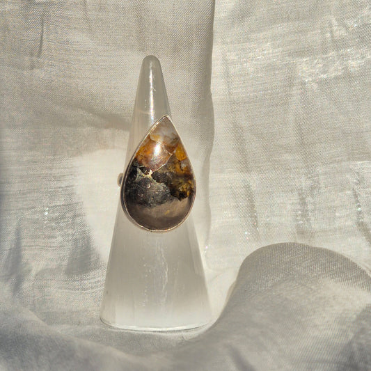 Golden healer / pyrite mix ring 4 (India)