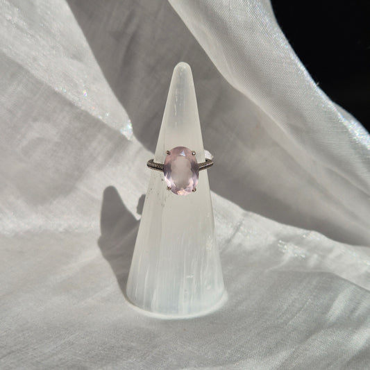 Morganite ring silver