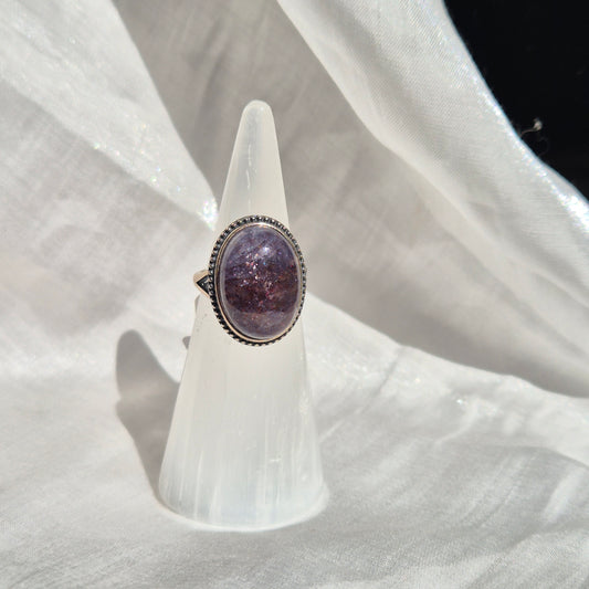 Iolite / sunstone statement ring silver 1