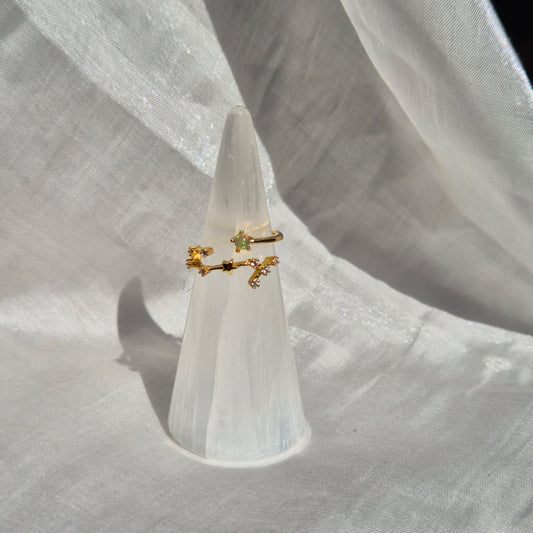 Opal ring Scorpio gold