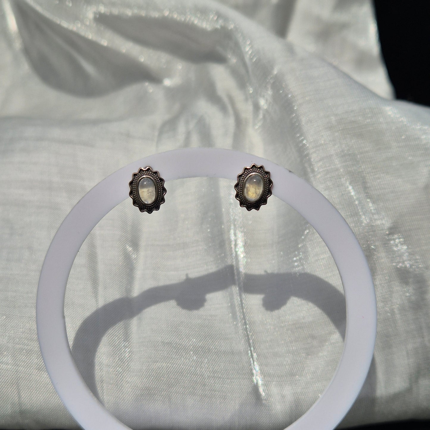 Moonstone studs