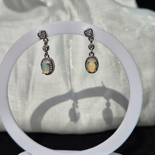 opal earring silver
