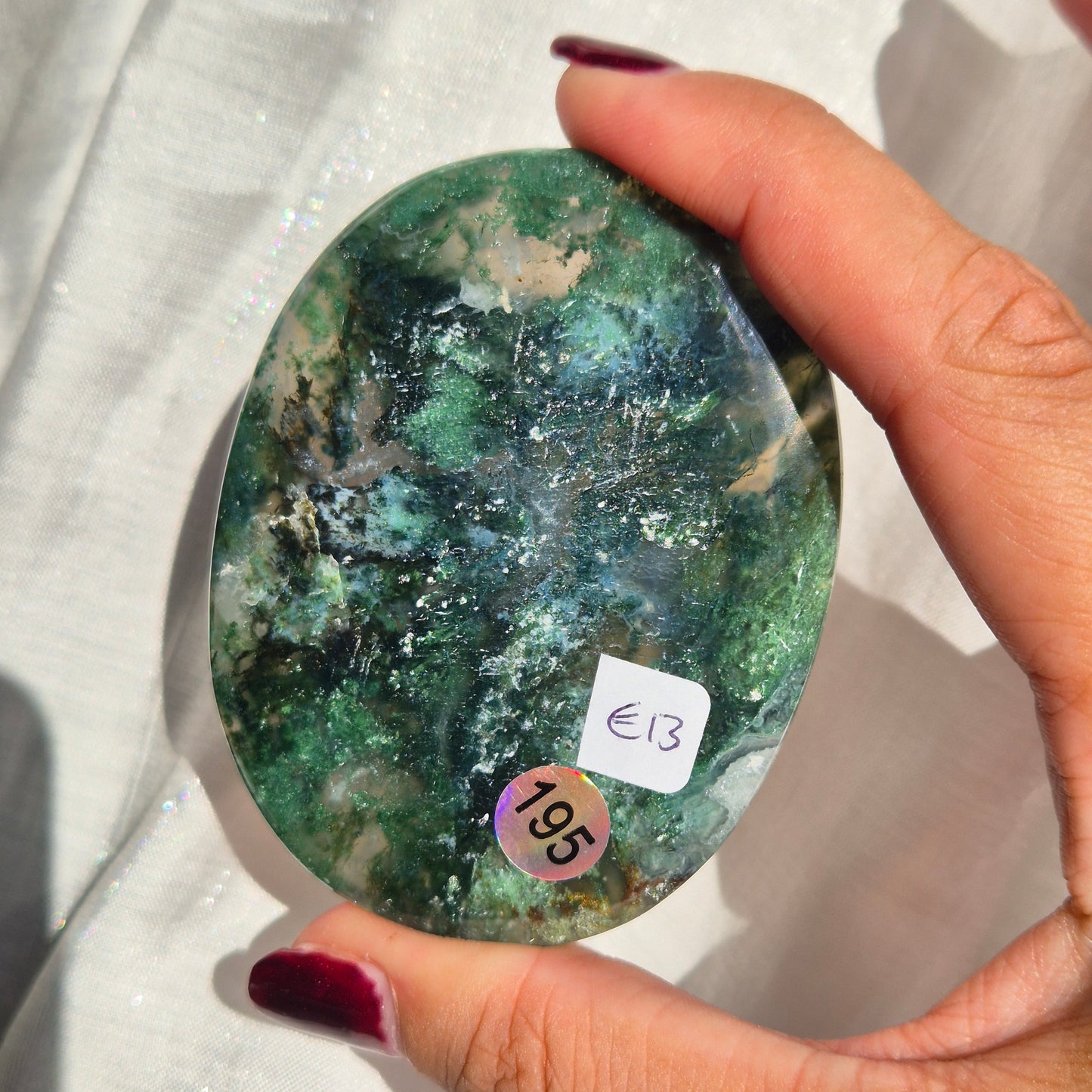 moss agate flat palm 195