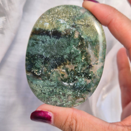 moss agate flat palm 210