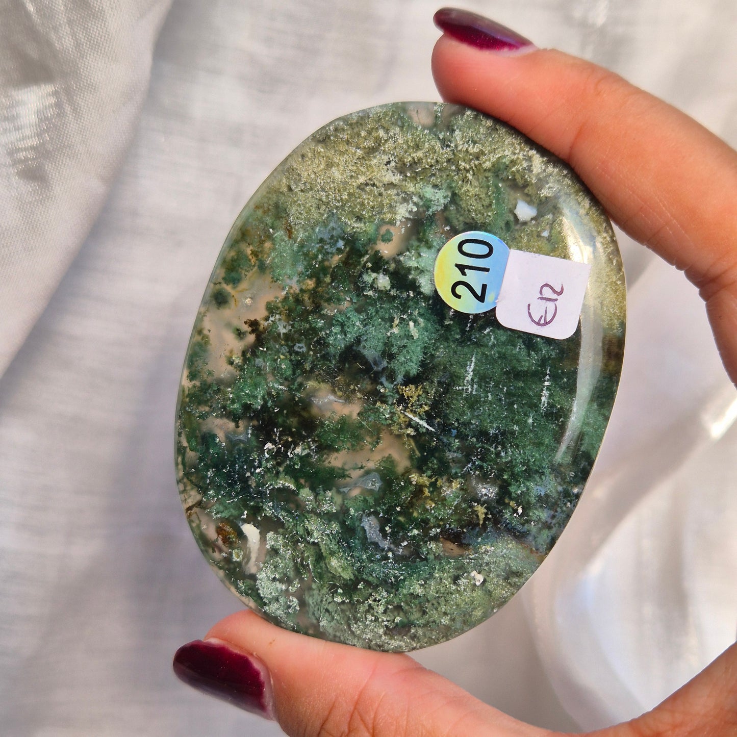 moss agate flat palm 210