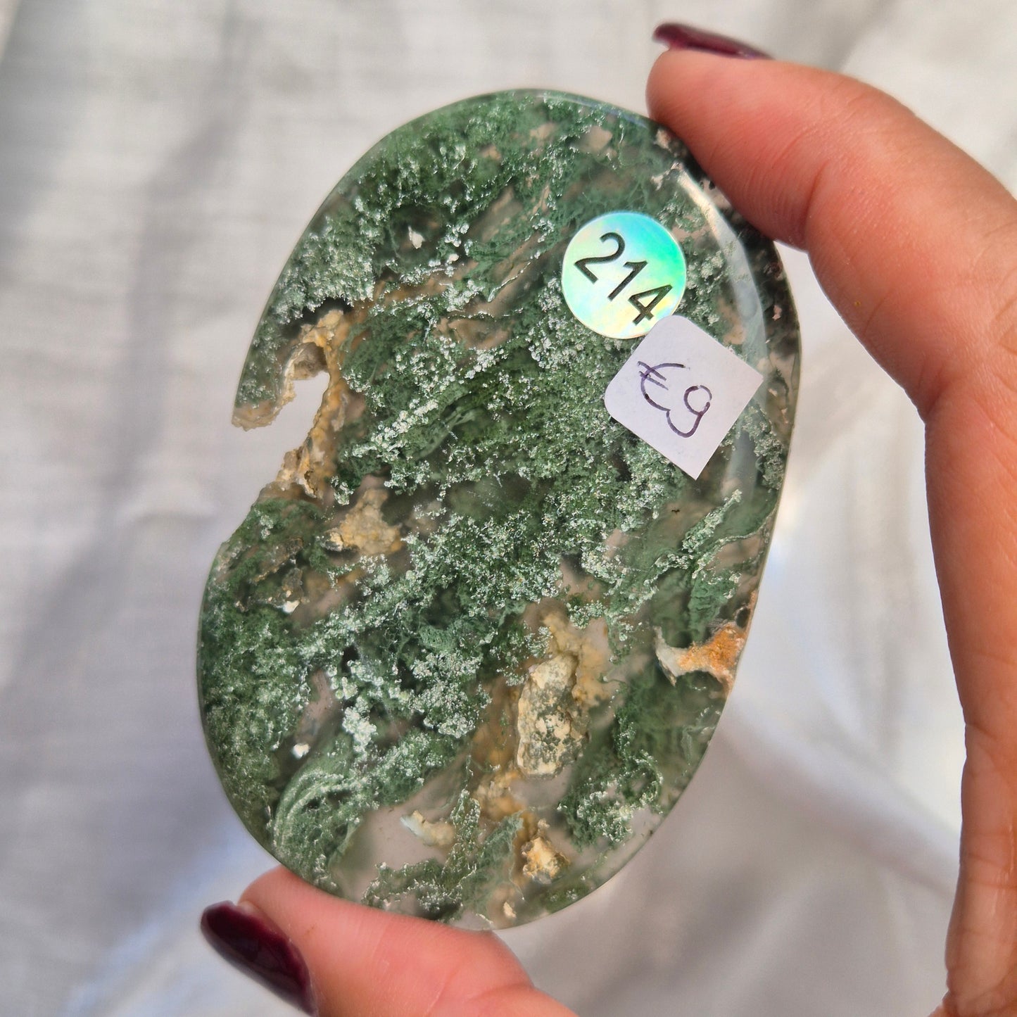 moss agate flat palm 214