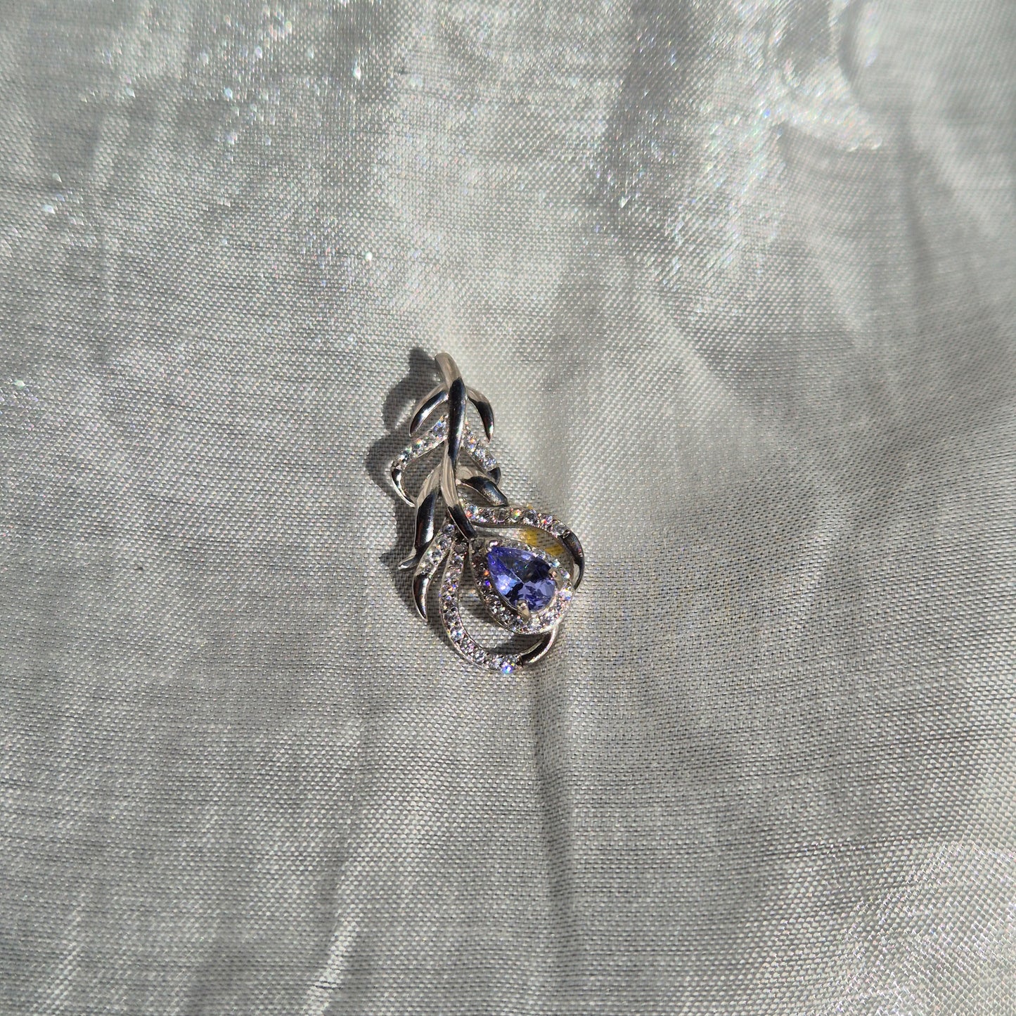 Tanzanite feather necklace