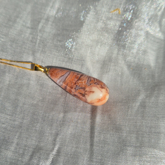 Druzy pink agate (cotton candy agate) necklace