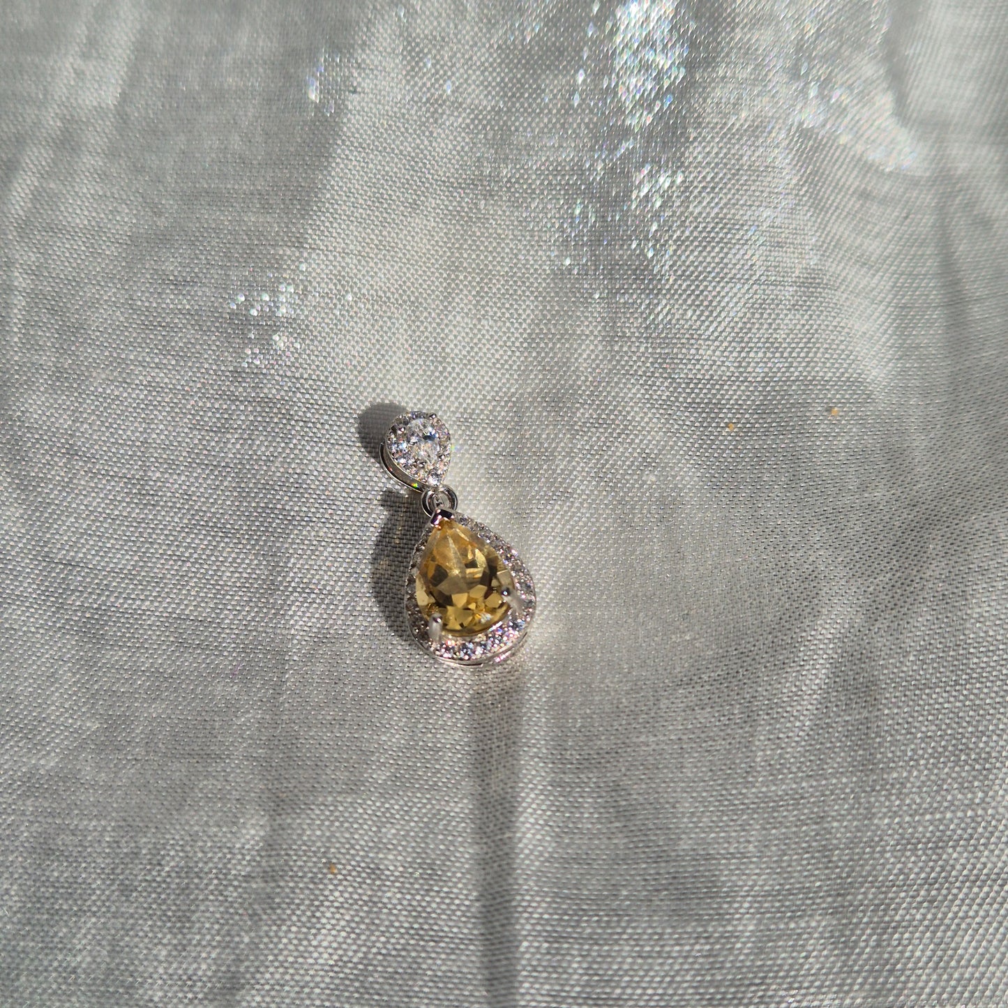 Citrine droplet necklace