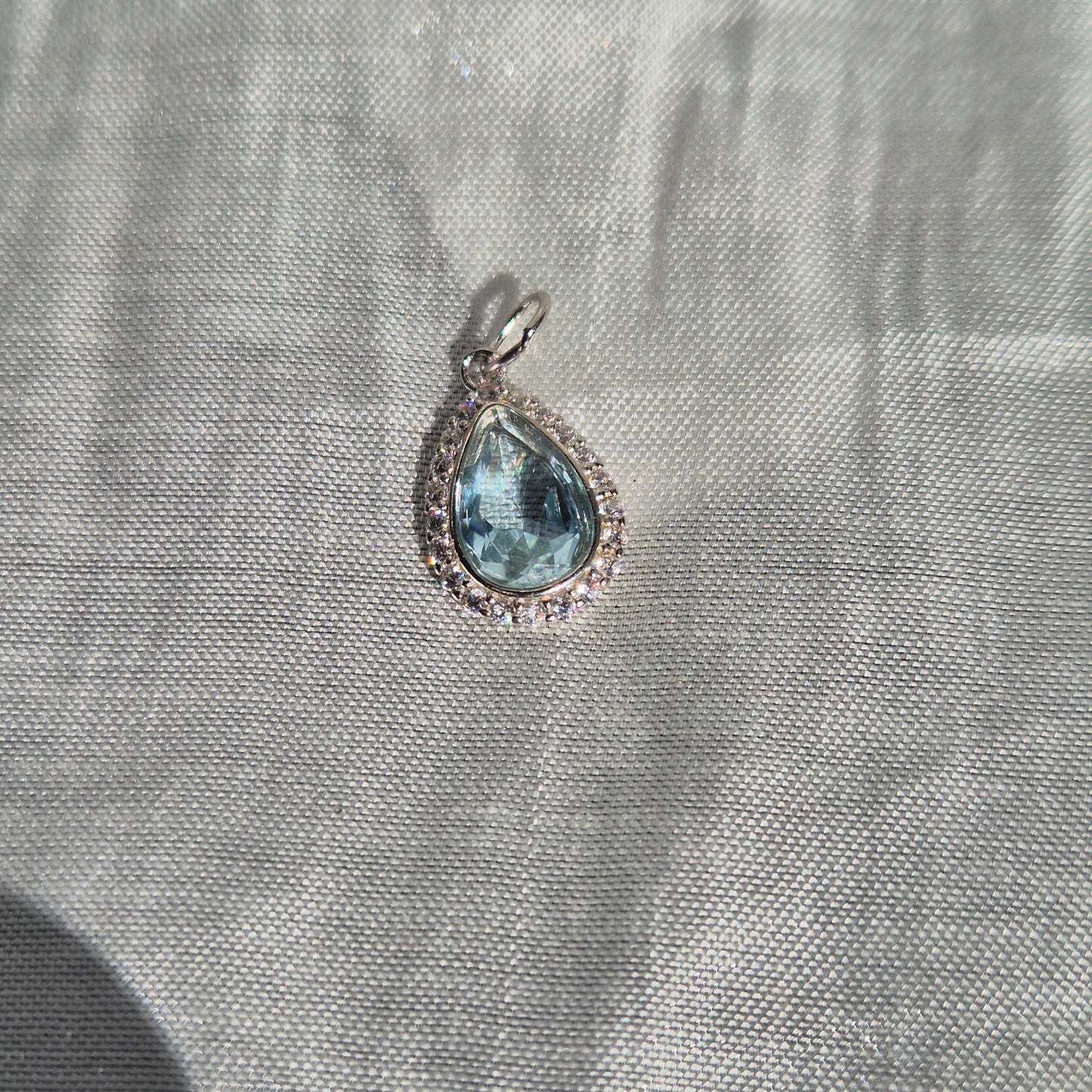 blue topaz droplet necklace