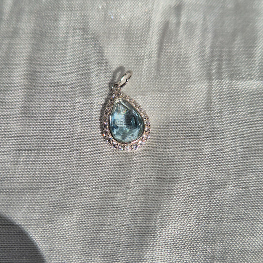 blue topaz droplet necklace