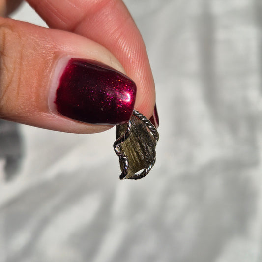 Moldavite necklace small silver