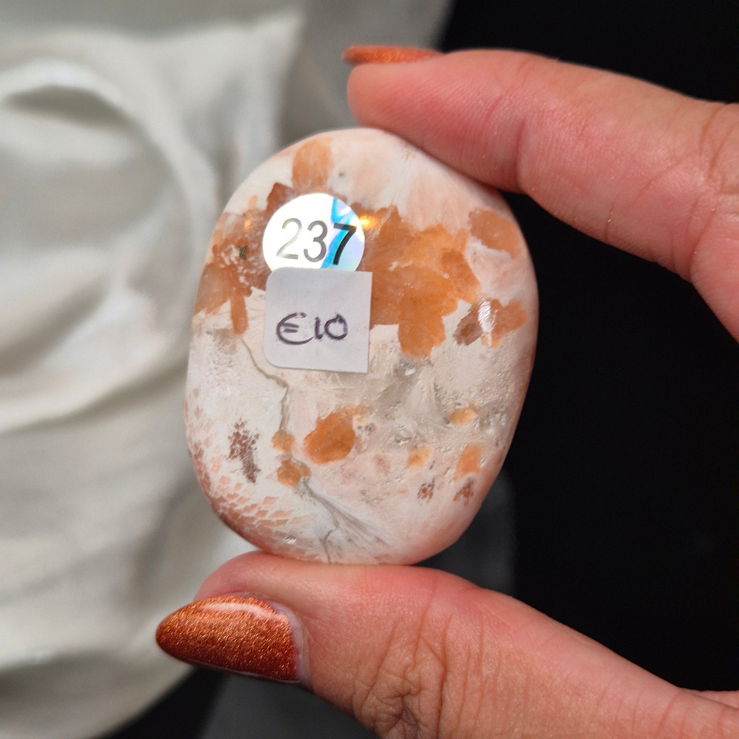 Pink scolecite palmstone 237