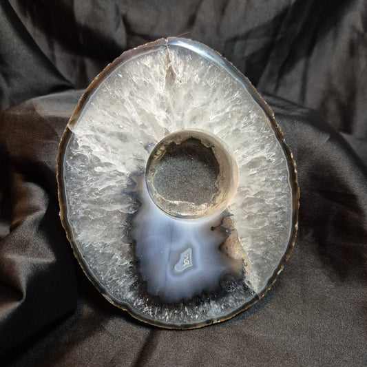 Agate  / quarts candleholder 8