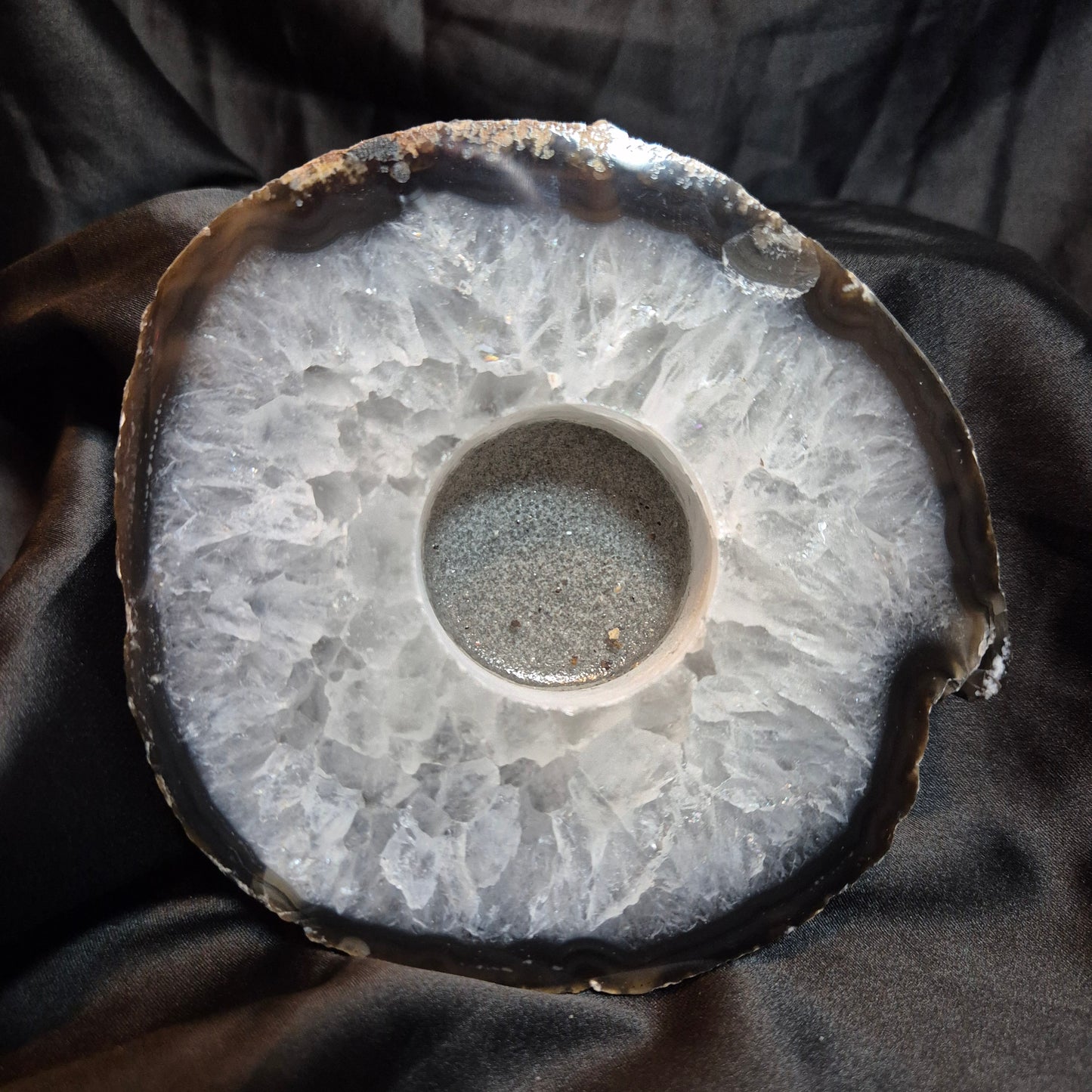 Agate / quarts candleholder 7